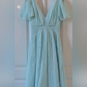 NWT ALICE + OLIVIA Charlsie Smocked-Waist Maxi Dress size 2